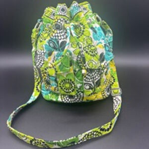 VERA BRADLEY LIMES UP Quick Drawstring Tote Crossbody/Shoulder Bag